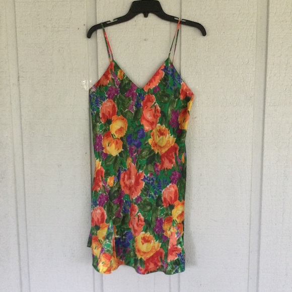 Victoria Secret Vintage Gold Tag Floral Slip Dress - Picture 1 of 13